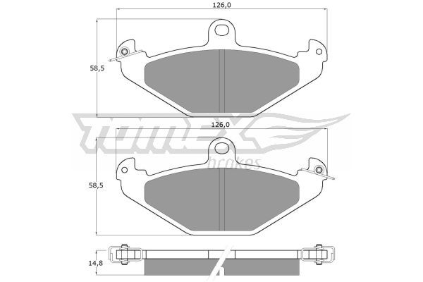 TOMEX BRAKES stabdžių trinkelių rinkinys, diskinis stabdys TX 12-37